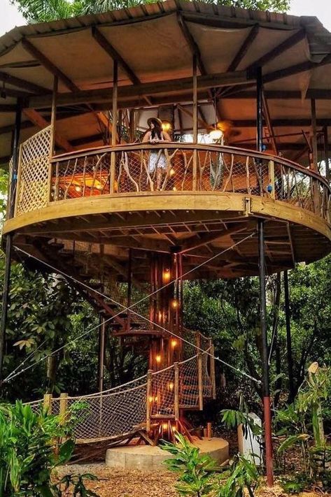 Check out these amazing treehouse airbnbs across the beautiful tropical island of Puerto Rico and spend your vacation perched high in the tree tops. Arch Stairs, Luxury Tree Houses, Beautiful Tree Houses, Puerto Rico Pictures, Puerto Rico Trip, Crazy Houses, Tree House Plans, Bamboo House Design, Cool Tree Houses