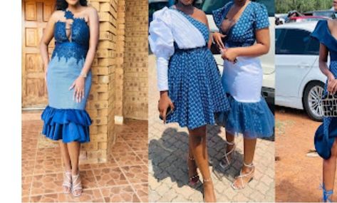 Most Recent Modern Shweshwe Dresses, Shweshwe Dresses For Makoti, Shweshwe Traditional Dresses, Tswana Traditional Dresses, Seshoeshoe Dresses, Africa Fashion Traditional, Africa Fashion Woman, Africa Fashion Style, South African Traditional Dresses