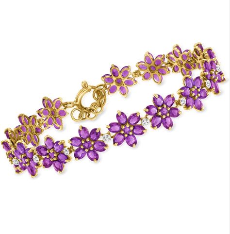 Brand Aesthetics, Amethyst Flower, Amethyst Birthstone, Amethyst Color, Natural Gold, Sterling Jewelry, Amethyst Bracelet, Jewelry Lookbook, Fine Jewelry Bracelets