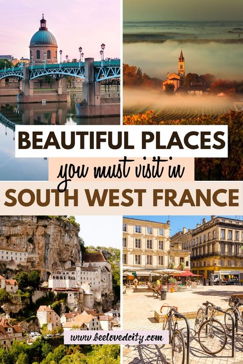 Want to plan a trip to France? Discover the most beautiful places in South West France! From Toulouse to Bordeaux, we tell you everything you need to know about South West France #france #southoffrance Road trip in France | Road trip South of France | South West France travels | Travels in South of France | Cute towns in South of france France Road Trip, French Trip, South West France, West France, Trip To France, France Itinerary, France Travel Guide, Toulouse France, Paris Travel Guide