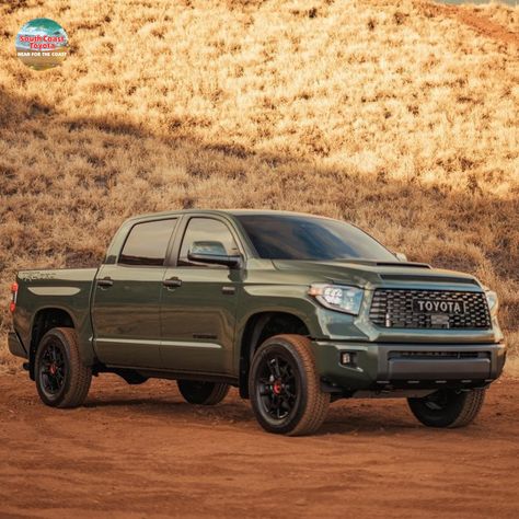 The 2021 Toyota Tundra offers an array of sleek paint color options, including Cavalry Blue💙, Barcelona Red Metallic❤️, and Army Green💚. Which color do you like best on the Tundra? #SouthCoastToyota #SouthCoast #Toyota #ToyotaCars #ToyotaTrucks #ToyotaSoCal #ToyotaUSA #Tundra #ToyotaTundra Green Toyota Tundra, Gen 1 Tundra, Compact Pickup Truck, Compact Pickup Trucks, 2000 Toyota Tundra, 2005 Toyota Tundra, Toyota Usa, 2007 Toyota Tundra, Full Size Pickup Truck