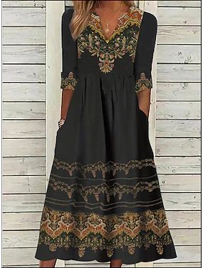 Cheap Print Dresses Online | Print Dresses for 2023 Sukienki Plus Size, Ethnic Dress, Half Sleeve Dresses, Vestidos Vintage, Graduation Outfit, Print Dresses, Modern Dress, Vestido Casual, Floral Dress Summer