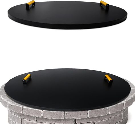 PRICES MAY VARY. Durable Construction: Simond Store fire pit covers are round and crafted from sturdy 1.5mm carbon steel. This fire pit cover lid ensures long-lasting durability and reliability for your outdoor fire pit. Powder Coating: Our fire pit ring lid boasts a powder-coated, rust-resistant finish, designed to withstand outdoor elements. It ensures your fire pit remains protected and looking great for years to come. Ample Coverage: This 38-inch diameter fire pit lid is generously sized to Fire Pit Insert, Round Fire Pit Cover, Fire Pit Ring, Round Fire Pit, Fire Pit Cover, Fire Ring, Friends Gathering, Outdoor Heating, Outdoor Fire