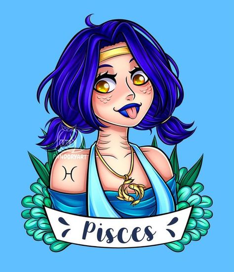 Pisces Anime, All The Zodiac Signs, Zodiac Sign Designs, Pisces Zodiac Sign, Zodiac Sign Fashion, Zodiac Characters, Dark Art Tattoo, Sketchbook Drawings, The Zodiac Signs