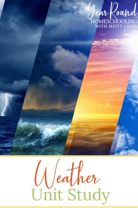 This Weather Unit Study is a great resource for your elementary students to study and learn about the weather through research and activities. #WeatherUnitStudy #WeatherStudy #Weather #Homeschool #Homeschooling #YearRoundHomeschooling #Printable Weather Homeschool, Weather Unit Study, Weather Tracking, Earth Science Lessons, Unit Studies Homeschool, Middle School Science Experiments, Weather Crafts, Weather Unit, Science Notebooks