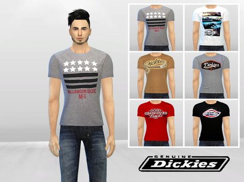 McLayneSims' Dickies T-Shirts Sims 4 Dickies, Sims 4 Cc Clothes, Sims Community, Sims 4 Cc, Maxis Match, The Sims Resource, Sims Resource, The Sims, Sims 4