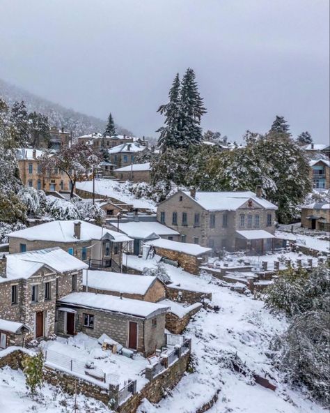 Ambrose Aesthetic, Winter In Greece, Greece Winter, Scene Reference, Greece Trip, Seasonal Living, Stay Forever, Snowy Landscape, Winter Birthday