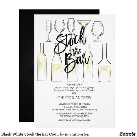 Bridal Shower Invitation Wording, Beach Bridal Shower Invitations, Fiesta Bridal Shower Invitations, Rustic Bridal Shower Invitations, Couple Wedding Shower, Modern Hand Lettering, Black And White Wedding Invitations, Modern Bridal Shower, Couples Shower Invitations