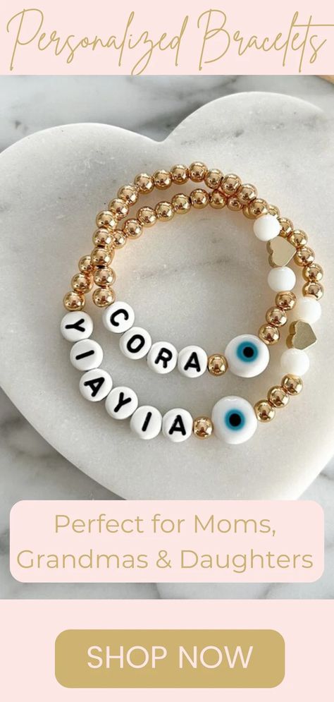 Name Bracelet Gold Beaded Letter Bracelet Custom Word Jewelry Gift for Mom and Daughter Matching Gift for Yiayia Bracelet for Grandma Gift - Etsy Canada Name Bracelet Gold, Word Jewelry, Greece Outfit, Mom And Daughter Matching, Jewelry Words, Letter Bracelet, Mom And Daughter, Grandma Gift, Matching Gifts