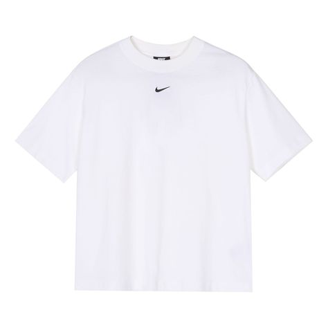 (WMNS) Nike AS W Nike Sportswear ESSNTL Top SS BF White CT2588-100 (Women's/Embroidery/Short Sleeve) Nike Shirts Womens, Nike Tops For Light Sports, Athleisure Tops With Embroidered Logo For Sports, Athleisure Tops With Embroidered Logo, Nike White Top For Light Sports, Nike White Tops For Light Sports, White Nike Top For Light Sports, Nike Sporty Tops With Embroidered Logo, Sportswear Tops With Embroidered Logo For Sports Season