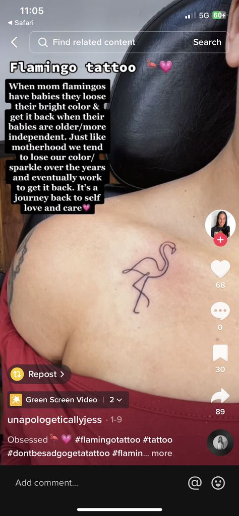 Flamingo Motherhood Tattoo, Mother Flamingo Tattoo, Get Your Pink Back Flamingo Tattoo, Flamingo Tattoo Meaning For Moms, Flamingo Feather Tattoo, Flamingo Tattoos For Women Meaning, Flamingo Mom Tattoo, Flamingo Tattoo Meaning, Small Flamingo Tattoo