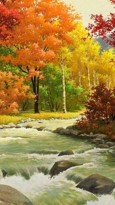 Autumn Watercolor, Acrylic Landscape Painting, Beautiful Painting, Autumn Landscapes, Water Color, Watercolor Autumn Landscape, Autumn Landscape Paintings, ... 수채화 그림, Autumn Painting, Autumn Landscape, Pictures To Paint, Fall Foliage, Watercolor Landscape, Landscaping Ideas, Nature Pictures, Beautiful Paintings