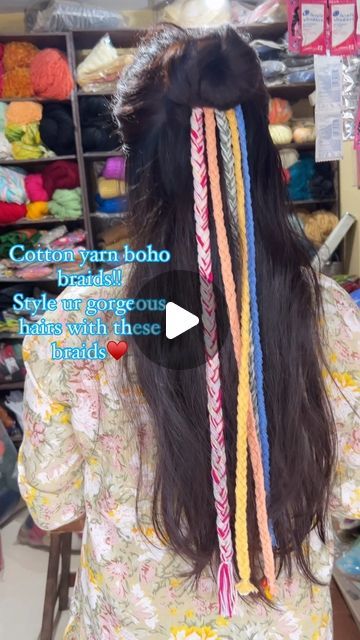 हिमालयन ₩ØØⱠɆ₦ ₵Ɽ₳₣₮ | Cotton yarn braid’s 🫶🏻👱‍♀️🎀
#braids #braid #cotton #cottonyarn #yarn #yarnaddict #hair #hairaccessories #accessories #fashion #boho... | Instagram S Braids, Boho Instagram, Yarn Braids, Fashion Boho, Boho Braids, Accessories Fashion, Gorgeous Hair, Cotton Yarn, Braids