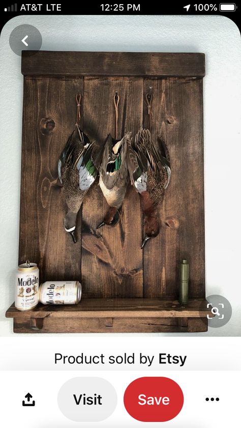 Duck Mounts In Living Room, Mens House Decor, Waterfowl Decor, Wood Duck Mounts, Bobcat Mounts, Duck Hunting Decor, Duck Mounts, Taxidermy Shop, Waterfowl Taxidermy