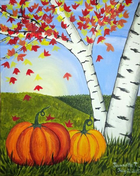 Fall Canvas Painting, Fall Canvas, Paint Nite, Holiday Painting, Easy Canvas Painting, Halloween Painting, Simple Acrylic Paintings, Autumn Painting, Night Painting