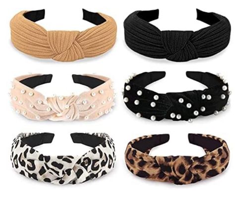 Amazon.com : WOVOWOVO Headbands … curated on LTK Black Hair Accessories, Thick Headbands, Leopard Print Hair, Comfortable Headbands, Top Knot Headbands, Head Bands, Velvet Headband, White Headband, Pearl Headband