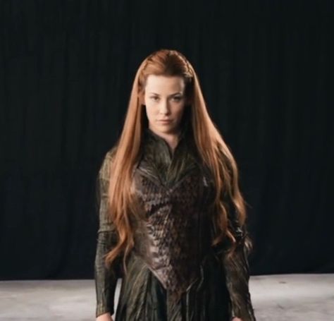 Tauriel with her hair down. Tauriel Hair, Legolas And Tauriel, Lotr Costume, Tauriel, Evangeline Lilly, Small Acts Of Kindness, Chronicles Of Narnia, Legolas, Hair Down