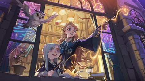 ArtStation - Happy New Year 2022 for《Harry Potter: Magic Awakened》 , 小 P Harry Potter Magic Awakened, Magic Awakened, Harry Potter References, Harry Potter Miniatures, Awakening Art, Harry Potter Games, Cute Harry Potter, Happy New Year 2022, Harry Potter Artwork