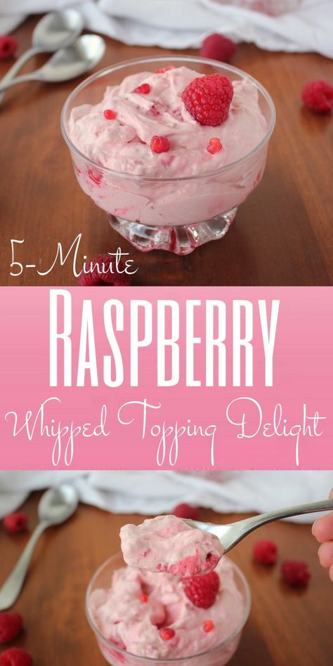 Easy Raspberry Delight: 4 Ingredients, 5 Minutes - Kitchen Cents Raspberry Yogurt Salad, Raspberry Whipped Cream Dessert, Creamy Raspberry Dessert, Raspberry Whip Cream Dessert, Raspberry Cool Whip Dessert, Raspberry Push Pop Pudding, Raspberry Fluff Salad Cool Whip, Raspberry Fluff Dessert, Raspberry Delight Dessert