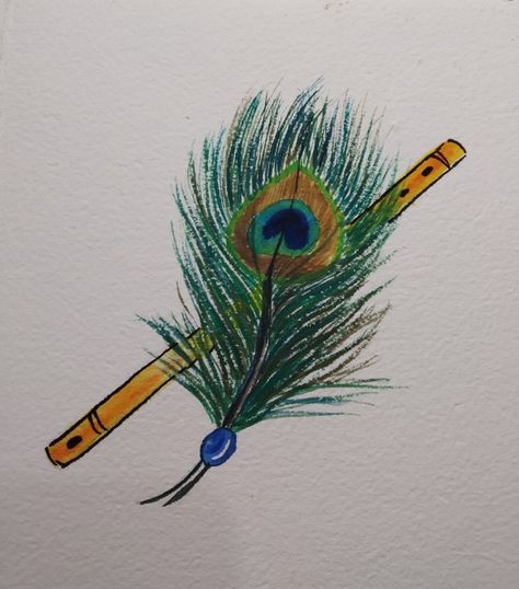 Peacock feathers with flute💞 Peacock Feather Art, Beautiful Butterflies Art, Feather Art, Peacock Feathers, Art Drawings For Kids, Radhe Krishna, Peacock Feather, Butterfly Art