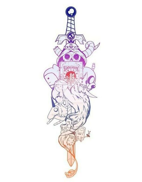 The Enchiridion, Lady Rainicorn, Adventure Time Tattoo, Adventure Time Wallpaper, King Tattoos, Adventure Design, Fantasy Design, Heck Yeah, Ice King