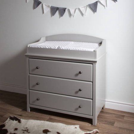 South Shore Cotton Candy Changing Table with Drawers, Multiple Finishes, Gray Grey Changing Table, Changing Table With Drawers, Changing Table Topper, Nursery Changing Table, Baby Dresser, Changing Table Dresser, Babies Room, Table With Drawers, Furniture Ads