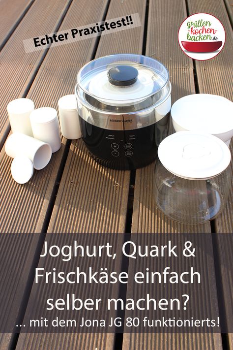 Joghurt, Quark & Frischkäse mit dem Joghurtbereiter Rommelsbacher Jona JG 80 selber machen. Das ist super einfach und schmeckt einfach lecker.  #joghurt #quark #frischkäse #joghurtselbermachen #quarkselbermachen #frischkäseselbermachen #joghurtbereiter #frischkäsebereiter Diy Basket, Kefir, Vacuum Cleaner, Accent Decor, Pizza, Thing 1, Humor, Canning, Electronic Products