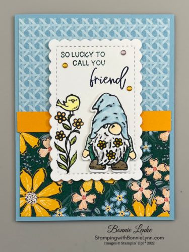 Stampin Up Friendly Gnomes, Friendly Gnomes, Gnome Dies, Asian Cards, Holding A Heart, Hand Made Greeting Cards, Paint Cards, Spring Cards, Stamping Up Cards