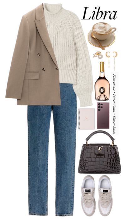 Libra Style 2022 Outfit | ShopLook Effortless Classy Outfit, Astro Outfits, Libra Style, Venus In Libra, Model Off Duty Outfits, Neutral Wardrobe, Jeans Winter, Winter Jeans, Dress Design Sketches