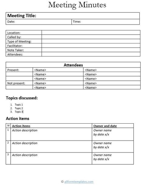 Minute Meeting Template, Meeting Minutes Template Free Printable, Meetup Format, Minutes Of Meeting Template, Project Meeting, Meeting Notes Printable, Minutes Of Meeting, Meeting Minutes Template, Meeting Notes Template