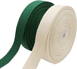 Rydowenna Heavy Cotton Webbing 1 Inch Wide 2 Rolls/ 20 Yards Straps for Webbing Bag Handles, Bag Strap,Tote Bag Webbing,Cloth Belt,Arts and Crafts (White,Green),Green,White(zhmzd-01) Cloth Belt, Webbing Belt, Fabric Bags, Bag Handle, Amazon Art, Sewing Stores, Bag Straps, White Green, Heavy Cotton