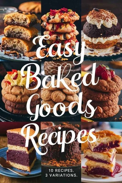 10 Easy Baked Goods Recipes That'll Make You a Kitchen Star Creative Baked Goods, Birthday Baked Goods, Easy Baked Goods Recipes, Baked Goods Aesthetic, Easy Baked Goods, Baked Goods Recipes, Cinnamon Swirl Banana Bread, Christmas Cookie Bars, Baking Aesthetic