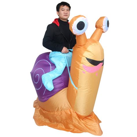 PRICES MAY VARY. The Snail costumes for Halloween are made of high strength waterproof polyester which is against rips and tears, the excellent stitching improves the durability of the inflatable costumes. Moreover, our costumes are providing with a powerful-duty blower to continuous airflow inflate the costumes. Installation & Precautions: The costume set is operated by 4 AA batteries with the blower (Batteries Not Included), please put the battery pack in the designed pocket. Otherwise, it mig Snail Costume, Unique Couple Halloween Costumes, Party Inflatables, Funny Cosplay, Adult Fancy Dress, Best Friend Halloween Costumes, Inflatable Costumes, Cosplay Cute, Halloween Inflatables