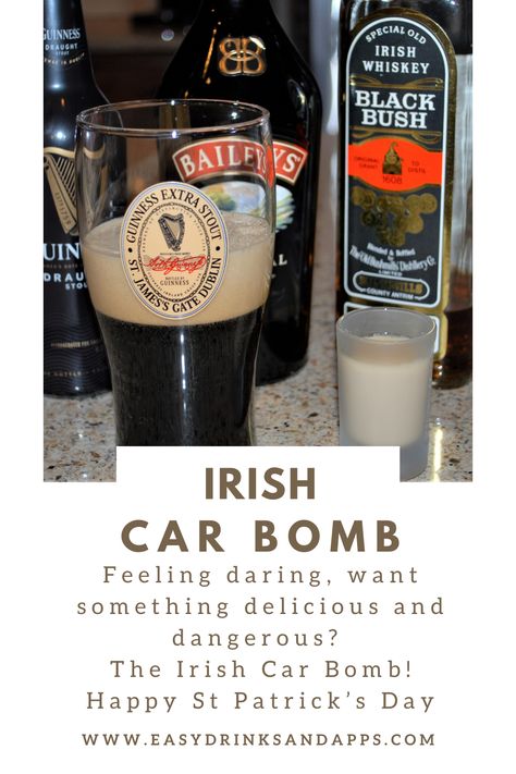 Having a St Patrick’s Day party? Making and drinking these Irish Car Bomb cocktails will be more fun than you’ve had in a while. They will AMP UP the celebration! You can’t go wrong with an Irish Car Bomb. Car Bomb Drink, Irish Car Bomb Drink, Irish Car Bomb Cake, Boozy Shamrock Shake With Baileys, Bailies Irish Cream Drinks, St Pattys Party, Bomb Shots, Green Alcoholic Drinks St. Patrick's Day, Bomb Drinks