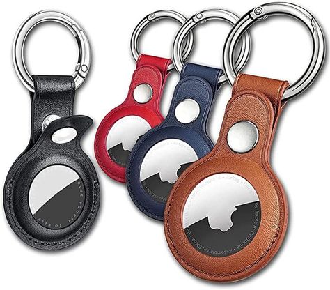 Eusty Air Tag Keychain for Apple Airtags Holder , 4 Pack Protective Leather Airtags Case Tracker Cover with Air Tag Holder, Airtag Key Ring Compatible with Apple New AirTag Dog Collar (Multi-Color) Apple Tag, Summer Tattoos, Air Tag, Apple Dumplings, Jelly Case, Fast Hair, Key Ring Holder, Bracelet Viking, Tag Holder