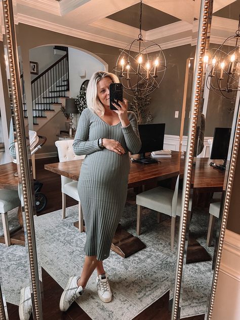 Cute Maternity Outfits For Fall Plus Size, Ribbed Maternity Dress Outfit, Maternity Sweater Dress Outfit, Maternity Bodycon Dress Outfits, Maternity Night Out Outfit, Black Tie Maternity Dress, Maternity Fits, Bump Outfits, Fall Maternity Dress