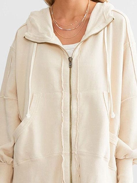 Shop trendy women's sports coat tops with fashionable hooded outer zipper sweatshirts. Stay stylish and comfortable in this solid color cardigan. Bonfire On The Beach, Loose Cardigan, Sports Coat, Cardigan Style, Free People Style, Sweatshirt Zipper, Sweatshirt For Women, Coat Design, Cardigan Fashion