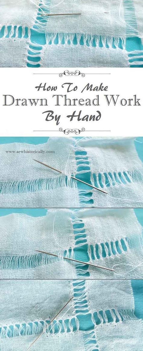 Pulled Thread Embroidery Tutorials, Pulled Thread Work, Counted Thread Embroidery, Drawn Thread Embroidery Tutorial, Drawn Thread Work, Drawn Thread Embroidery, Heirloom Stitching, Thread Pulling, Whitework Embroidery