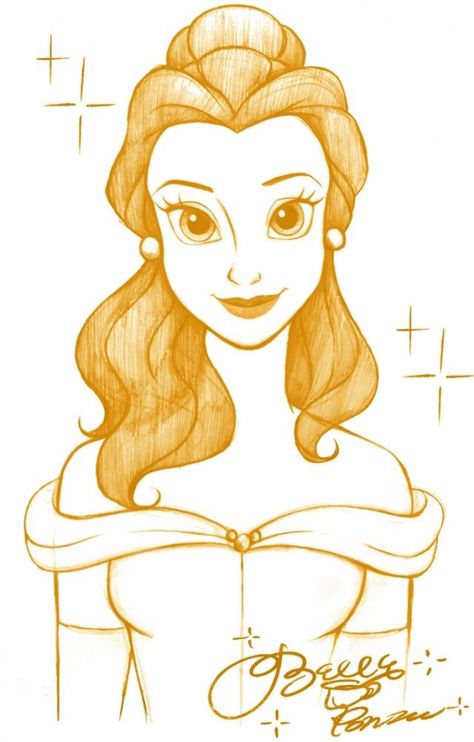 Belle Painting Disney, Cute Disney Princess Drawings, Disney Princess Drawings Sketches, Princess Belle Drawing, Princess Drawing Ideas, Bell Princess, Belle Drawing, Disney Princess Paintings, Disney Princess Sketches