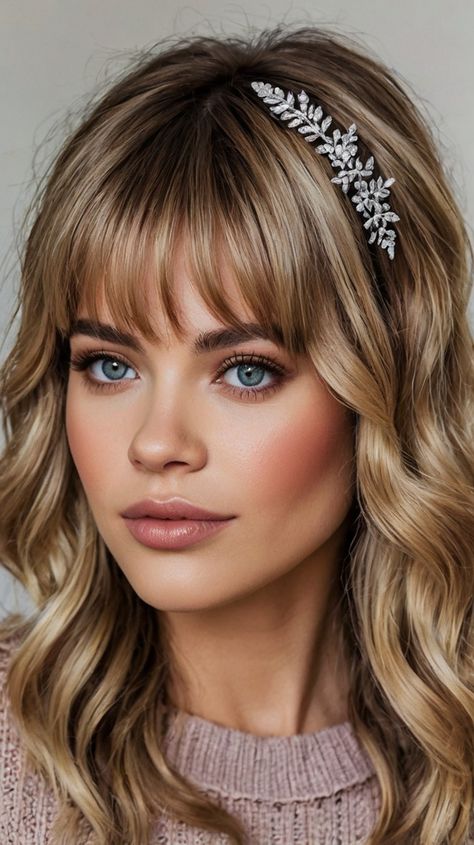 🎭✨ Glamorize the Artistic Glittered Side-Swept Bangs christmas hairstyles | Pristine 🎭✨ Festive Hair, Swept Bangs, Saving Techniques, Glossy Hair, Side Swept Bangs, Side Swept, Christmas Hairstyles, Hair Down, Time Saving