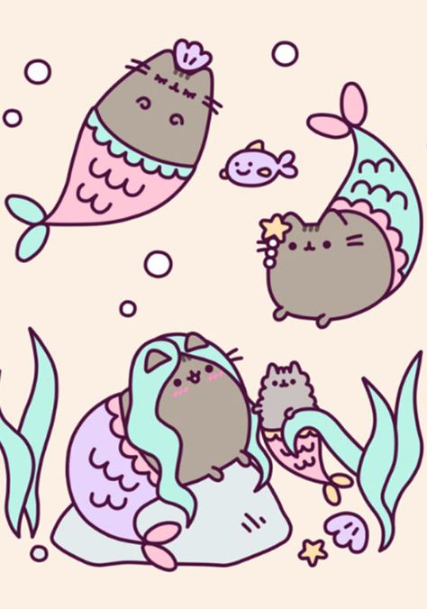 I love Pusheen Sticky Notes Book, Pusheen The Cat, Birthday Plans, Mermaid Cat, Pusheen Cat, Unicorn Wallpaper, Sims 4 Toddler, Cartoon Panda, Birthday Planning