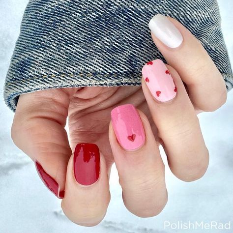 Pink And Red Nails, Nail Designs Valentines, Simple Gel Nails, Red Nail Designs, Classy Nails, Color Street Nails, Nail Designs Spring, Chic Nails, Valentine's Day Nails