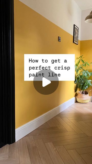 Nic | Our Reno By The Green on Instagram: "Here’s how I got this perfect crisp paint line 💛

First of all, the white paint that was already on the walls had already been on for several months. Whilst I don’t think this length of time is necessary, I think it’s important it is fully dried and cured, so well worth not rushing into it!

So, I used a laser here to get a straight line on the wall, but you could also just use a big spirit level to pencil a line to follow.

I then used @tesa “Painters tape for Precise Masking” on the walls, smoothing it down firmly. I tried to apply this in a continuous strip, so that I didn’t run the risk of it not being perfectly straight.

Then the clever bit! I painted a line of the white base colour over the side of the tape I was painting first, as this ac 70s Stripe Wall, Stripe Wall, Easy Diy Hacks, Spirit Level, Paint Line, Block Wall, Straight Line, Window Painting, Painters Tape