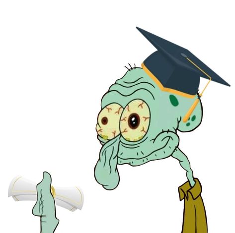 You Did It Squidward Cake, Squidward Graduation Picture, Squidward Graduation Cap, Squidward Graduation Cake, Squidward Graduation, Graduation Spongebob, Funny Graduation Cake Ideas, Phd Cake, Graduation Meme