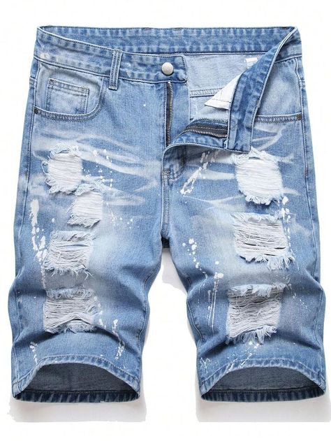 Mens Denim Shorts, Bermuda Jeans, Frayed Denim, Shorts Denim, Kids Beachwear, Men Clothing, Mens Denim, Fashion Online Shop, All Fashion