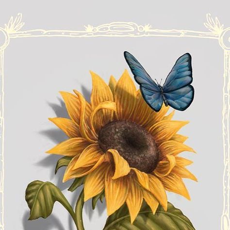 Sunflower Butterfly, Thanks For Your Support, Butterfly Art, Apple Pencil, Realism, Digital Painting, Flower Art, Visual Art, Do It