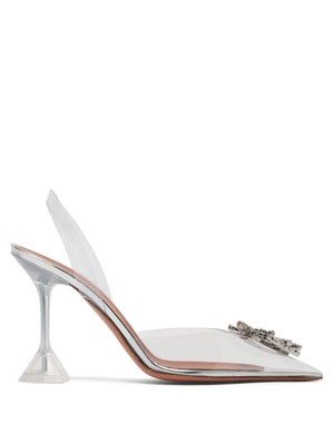 Begum crystal-embellished PVC pumps | Amina Muaddi | MATCHESFASHION UK Amina Muaddi Begum, Mens Travel Bag, Fashion Buyer, Homewares Shop, Amina Muaddi, Trending Sneakers, Crystal Brooch, Bag Trends, Slingback Pump