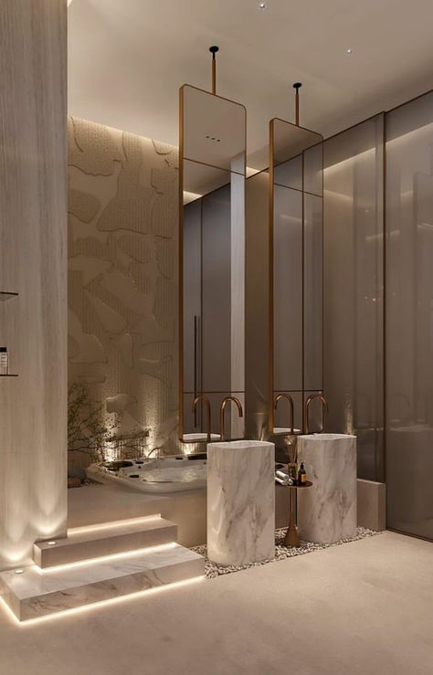 Modern Luxury Bathroom, Bathroom Decor Luxury, Washroom Design, Bathroom Design Decor, Bathroom Inspiration Decor, Bathroom Design Luxury, Elegant Bathroom, Dream House Interior, House Bathroom