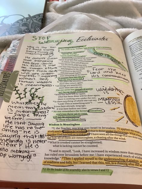 Recommend starting ecclesiastes. Such a powerful meaning. Ecclesiastes 1 Bible Journaling, Ecclesiastes Bible Study, Jesus Notes, Ecclesiastes 1, Bible Learning, Bible Doodles, Ecclesiastes 7, Journal Notes, Study Notebook