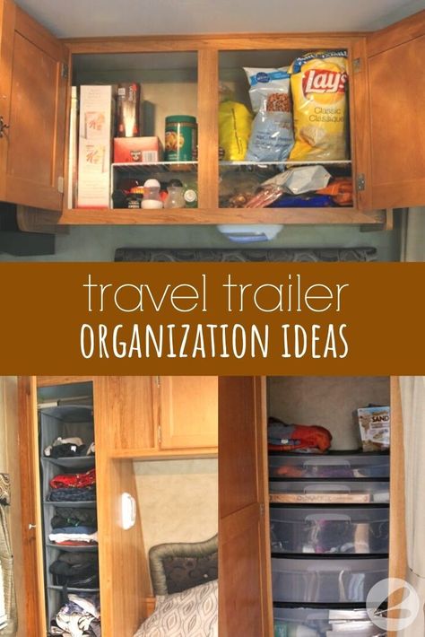 Travel Trailer Organization Ideas, Trailer Organization Ideas, Travel Trailer Storage, Camper Storage Ideas Travel Trailers, Camper Organization Travel Trailers, Astuces Camping-car, Travel Trailer Organization, Travel Trailer Decor, Travel Trailer Living